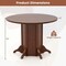 Costway 42" Wooden Kitchen Table Round Dining Table with Pedestal Base for 4-6 People